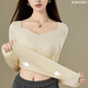 爾山集基礎打底衣磨毛肌底衣海鷗領(lǐng)長(cháng)袖打底上衣秋冬春保暖上衣女 磨毛肌底衣 L建議80-105斤