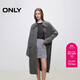 ONLY 2025秋季慵懶風(fēng)口袋翻領(lǐng)螺紋長(cháng)款開(kāi)衫針織衫女|12533B020