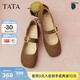 他她（TATA）狂想曲女鞋秋季豹紋單鞋百搭瑪麗珍軟糯羊皮鞋子7H003AQ6 啡色（寬版） 38