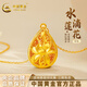中國黃金（CHINA GOLD）黃金吊墜蓮花吊墜足金繁花水滴項鏈送老婆媽媽生日禮物 【約1.06g】足金吊墜配銀鏈+品牌禮盒