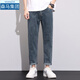 棉致高端9分牛仔褲男春秋2026新款修身九分褲男潮流褲子男款痞帥顯高 淺灰藍+運費險 32