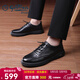 金利來(lái)（Goldlion）男鞋休閑鞋春款柔軟板鞋皮鞋男戶(hù)外運動(dòng)鞋休閑皮鞋 黑色(四季款) 42