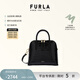 芙拉（FURLA）【禮物】ATMOSFERA牛皮小號女士手提包斜挎包輕奢高級感 黑色 S