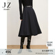 玖姿·安娜蔻摩登優(yōu)雅氣質(zhì)百搭復古側拉長(cháng)裙半身裙女冬款 丈青 M