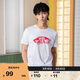VANS萬(wàn)斯范斯官方 男女情侶短袖T恤夏季滑板LOGO經(jīng)典款 白色/紅色 M 
