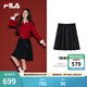 FILA馬上起飛斐樂(lè )楊冪同款女士梭織裙2026春新款時(shí)尚休短裙半身傘裙 正黑色-BK XL 175/74A/XL