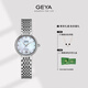 格雅（GEYA）手表女士手表簡(jiǎn)約貝母女表防水小巧石英表 送女友6219 【禮盒套裝】銀色-鋼帶-JD6219