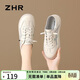 ZHR則則女鞋春秋2026新款小白鞋女一腳蹬學(xué)生德訓運動(dòng)鞋子女 A67N米灰38