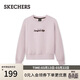 斯凱奇（Skechers）春季早春女圓領(lǐng)衛衣休閑風(fēng)寬松上衣長(cháng)袖白色打底衫L425W070