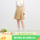 秋水伊人元氣A字氣質(zhì)半身裙夏季新款女裝顯瘦舒適復古通勤遮胯裙子 土黃 S