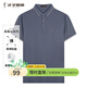 才子（TRIES）商務(wù)休閑POLO衫夏季短袖撞色條紋翻領(lǐng)T恤桑蠶絲柔順透氣時(shí)尚上衣 灰藍色 4XL 56(190/104A)