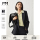 麥檬商場(chǎng)同款麥檬2022年秋季新款西服條紋駁領(lǐng)外套褲子女 深藏青西裝  599C210141-1 S 155/80A （110斤以下）