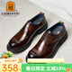 老人頭 皮鞋男商務(wù)正裝休閑鞋擦色復古大頭鞋雕花耐磨防滑舒適透氣男鞋 棕色 40 （偏大一碼）