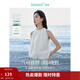 茵曼（INMAN）萊賽爾掛脖露肩襯衫2025夏女裝新款吊帶無(wú)袖上衣 米白色 S