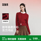 森馬（Semir）商場(chǎng)同款|騏驥紅色毛衣女2026新款細絞花學(xué)院風(fēng)修身圓領(lǐng)miu系上衣 【新年鴻運】中國紅60669 XL