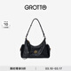 GROTTO個(gè)樂(lè )新款吐司hobo包植鞣羊皮腋下單肩斜挎軟包通勤禮物 經(jīng)典黑/古金 S