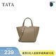 他她（TATA）復古通勤水桶包女包包氣質(zhì)單肩包斜挎包春季新款X3473AX5 灰色 F