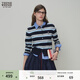 Teenie Weenie小熊女裝毛針織衫26年春季新款青春活力條紋圓領(lǐng)開(kāi)衫 藏青色 S