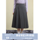 獨束大碼女裝簡(jiǎn)約知性半身裙女2024冬裝新款高腰顯瘦遮胯A字裙子 巖灰 M (尺碼：1) (尺碼：1)