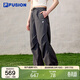 FILAFUSION斐樂(lè )潮牌梭織長(cháng)褲女2025夏季時(shí)尚休閑寬松運動(dòng)褲