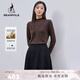 beanpole【新年禮物】含綿羊毛  女士商務(wù)休閑職場(chǎng)優(yōu)雅米白半高領(lǐng)長(cháng)袖衛衣 栗色 L 170/92A