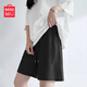 名創(chuàng)優(yōu)品（MINISO）運(yùn)動(dòng)短褲女2026新款夏季輕薄款黑色中褲高中學(xué)生休閑闊腿褲五分褲
