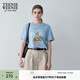 Teenie Weenie女裝簡(jiǎn)約時(shí)尚夏裝清新多巴胺大熊短袖T恤打底衫 淺藍色 S (160)
