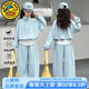 G.duck小黃鴨童裝女童春秋套裝2026新款運動(dòng)裝兒童衣服女大童假兩件衛衣 淺藍色套裝 120 建議5~6歲（110-120cm）