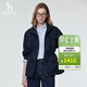 哈吉斯（HAZZYS）女裝 秋季女士【PHIZ系列】工裝風(fēng)立領(lǐng)腰部抽繩休閑寬松夾克女 藏青色NV M (160/84A 38)