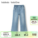 巴拉巴拉balaOne兒童牛仔褲女童喇叭褲2025秋大童甜美長(cháng)褲子208325108004