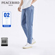 太平鳥(niǎo)男裝 淺色修身牛仔褲休閑褲男 B2HAD2B05 藍色（修身） XL