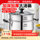 愛(ài)仕達（ASD） 不銹鋼湯鍋奶鍋燉鍋煲湯煮面熬粥一鍋多用 燃氣電磁爐通用 旋風(fēng)復底湯鍋+蒸格 24cm