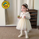 G.duck超好看女寶寶連衣裙子春裝洋氣韓版小童公主蓬蓬裙周歲生日宴禮服 亮晶晶網(wǎng)紗公主裙 73 CM