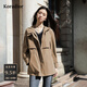 珂萊蒂爾商場(chǎng)同款2025秋新款氣質(zhì)收腰顯瘦連帽風(fēng)衣外套女 灰橙色 XL