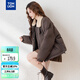 唐獅（TonLion）2025冬女翻領(lǐng)仿羊羔毛領(lǐng)子短款棉衣