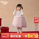 歐姆熊女童連衣裙秋冬季2025新款女寶寶周歲禮服兒童冬裝洋氣小公主裙子 粉色【加絨款】 120 120cm