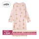 gelatopique睡裙女25秋冬新品晚安小熊滿(mǎn)印連衣裙長(cháng)裙PWCO254366 粉色 均碼 F