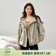 纖莉秀【休閑運動(dòng)風(fēng)個(gè)性連帽百搭外套】大碼女裝胖mm春裝新款0527 卡其色 2XL