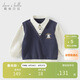 戴維貝拉【商場(chǎng)同款】?jì)和l衣春裝男童假兩件學(xué)院風(fēng)上衣