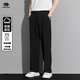 SWAMP AREA高級感日系西裝褲子男士春夏季垂感寬松闊腿直筒褲KS08黑色XL