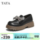 他她（TATA）女鞋秋時(shí)尚休閑鞋女蝴蝶結樂(lè )福鞋新款鞋子CG501CA5 黑色 37