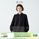EIN【法式復古繡花】EIN言燈籠袖純棉文藝休閑襯衫女裝2026春新款 石墨黑 M