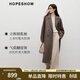 紅袖（hopeshow）100%綿羊毛呢外套2025冬季新款女裝【匠心】高端氣質(zhì)感雙面呢大衣 拉格比褐033 M