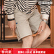 馬登工裝法式卡其色純棉運動(dòng)短褲男帆布休閑直筒五分褲男士夏季 灰色 M