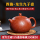 名壺秋月 宜興紫砂茶壺 西施壺 朱泥 原礦研高周小明全手工刻繪 龍生九子