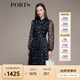 PORTS寶姿秋冬新款優(yōu)雅長(cháng)袖波點(diǎn)連衣裙LM9D051NPP067 丈青印花 S (4)