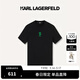 Karl Lagerfeld卡爾拉格斐男裝老佛爺夏季輕奢印花短袖T恤棉質(zhì)男士潮酷簡(jiǎn)約上衣 黑色 L (50)