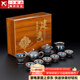 正揚建盞茶具套裝高檔辦公商務(wù)禮品鐵胎天目釉油滴盞整套蓋碗泡茶壺杯 11頭建盞茶具（龍壺款）【禮盒裝】