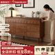 柏夢(mèng)可實(shí)木斗柜中古風(fēng)臥室收納柜五斗柜小戶(hù)型客廳靠墻儲物抽屜床尾邊柜 升級加厚-實(shí)木九斗 160*40*80.7cm胡桃色