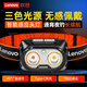 聯(lián)想（Lenovo）頭燈強光超亮長(cháng)續航充電戶(hù)外夜釣感應防水工作礦頭戴式超輕照明燈